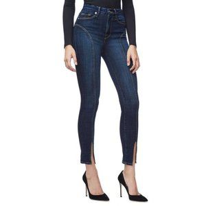 GOOD AMERICAN Good Legs Crop Curvy Piecing Split Hem Skinny Jeans SZ 8 / 29